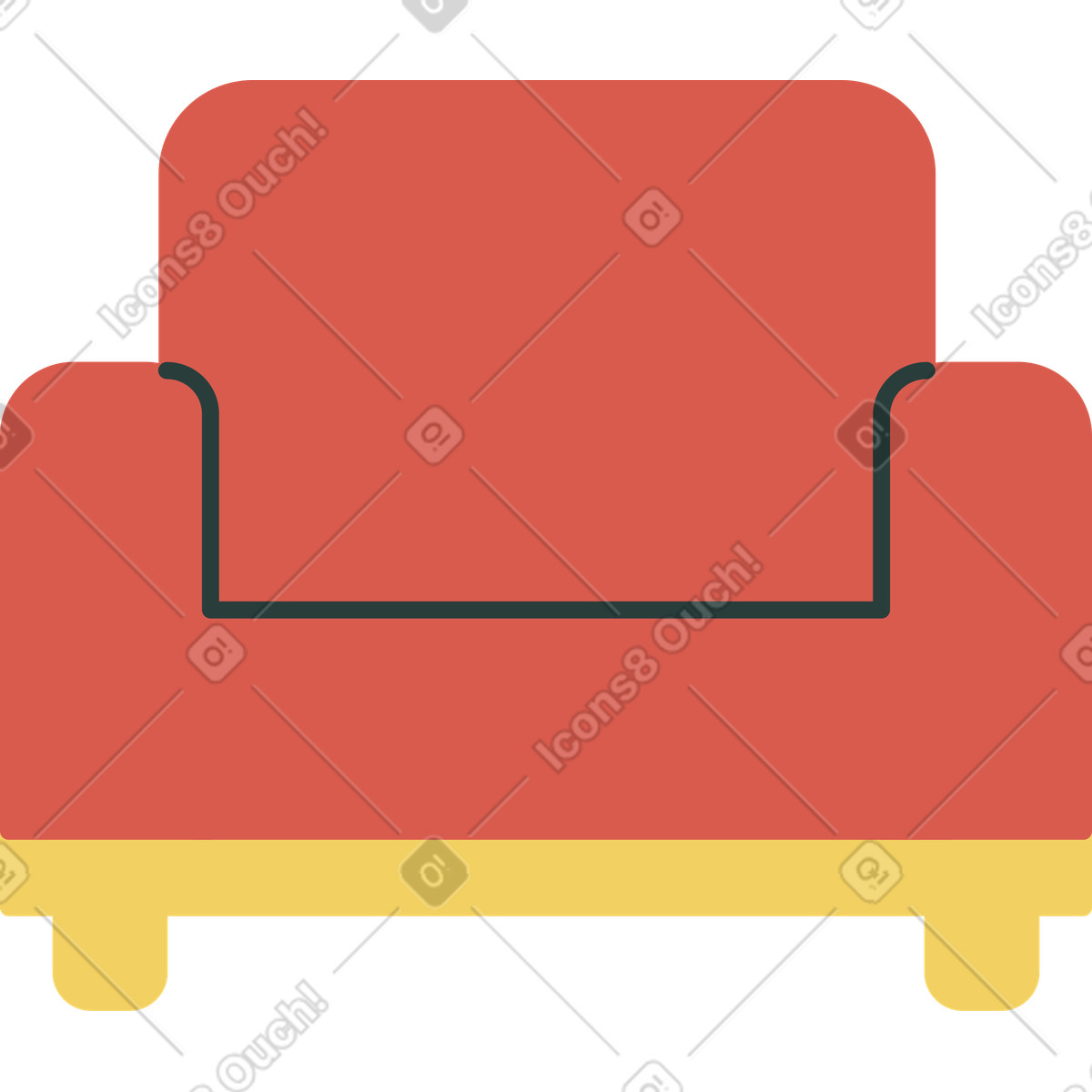 Armchair illustration in Macaroni style download in PNG, SVG