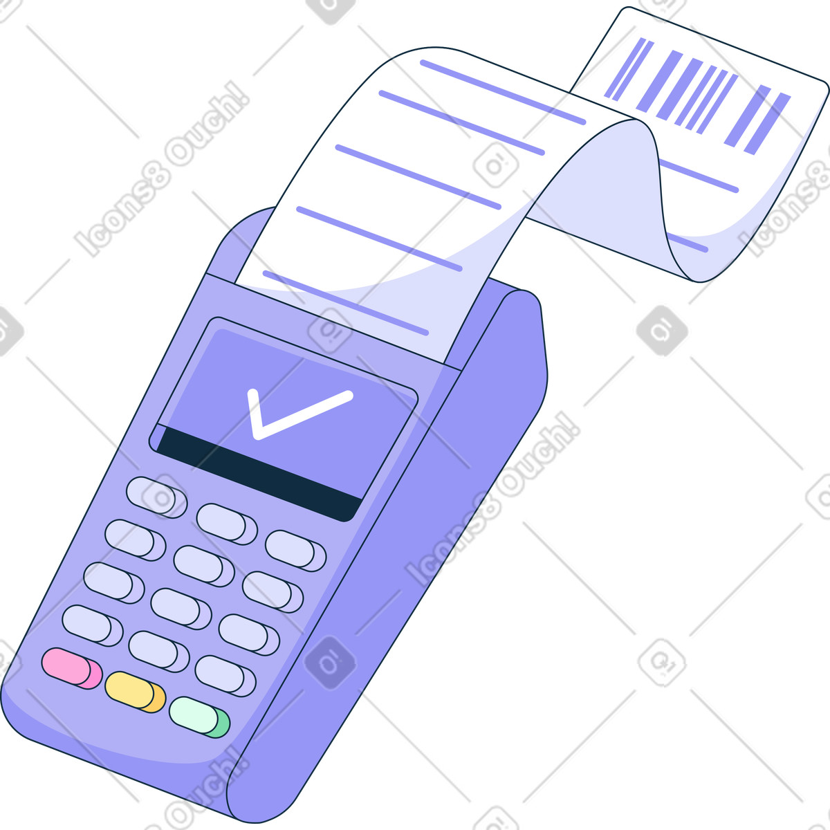 Payment terminal illustration in PNG, SVG