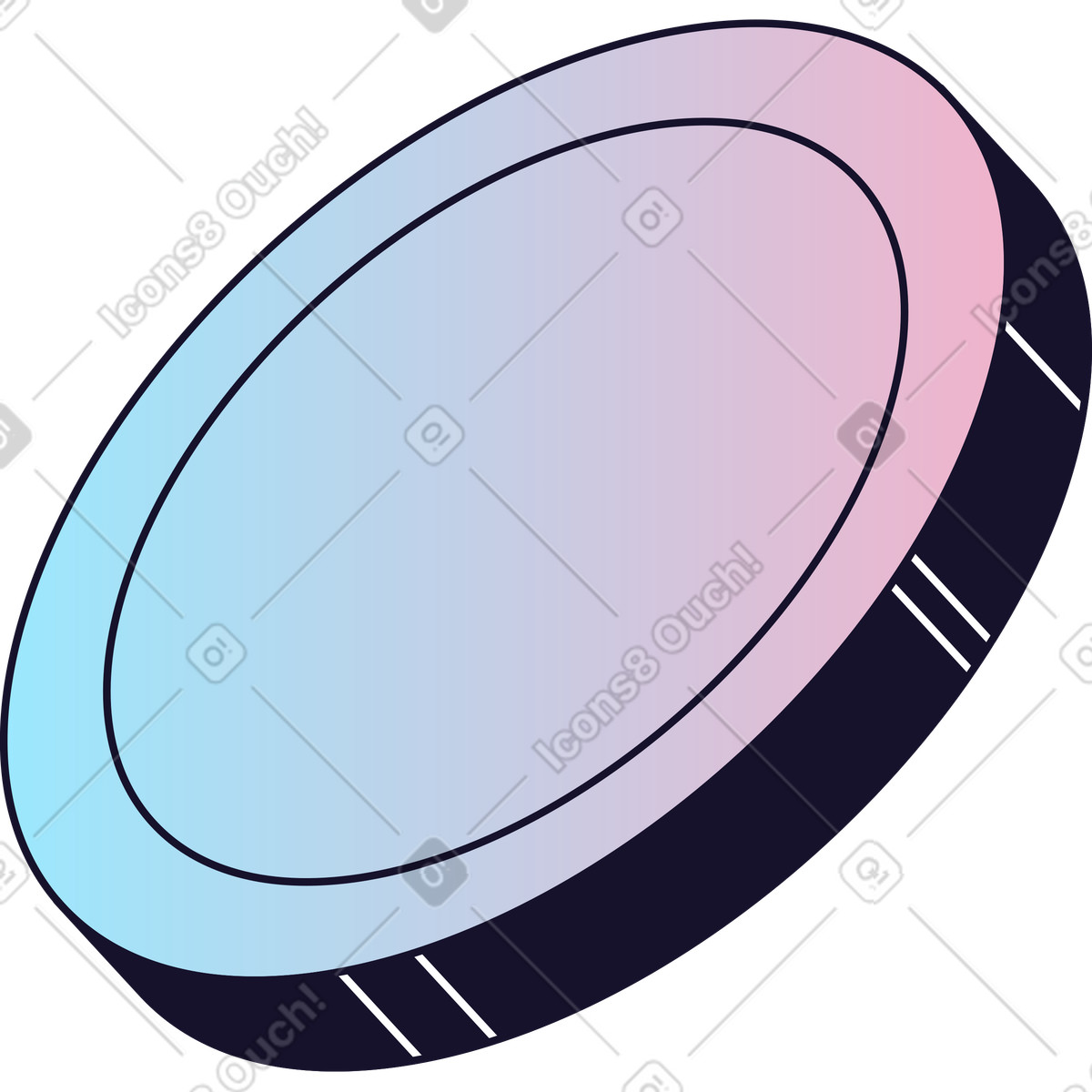 Ilustración Moneda de gradiente en estilo Node a descargar en PNG y SVG