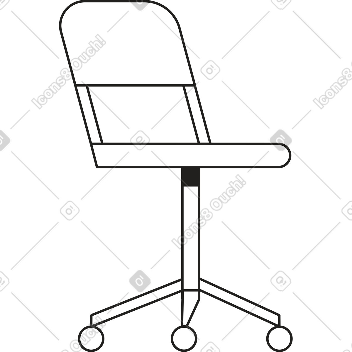 Dazzle Line スタイルの 白い椅子 のイラストをPNG、SVG形式でダウンロード