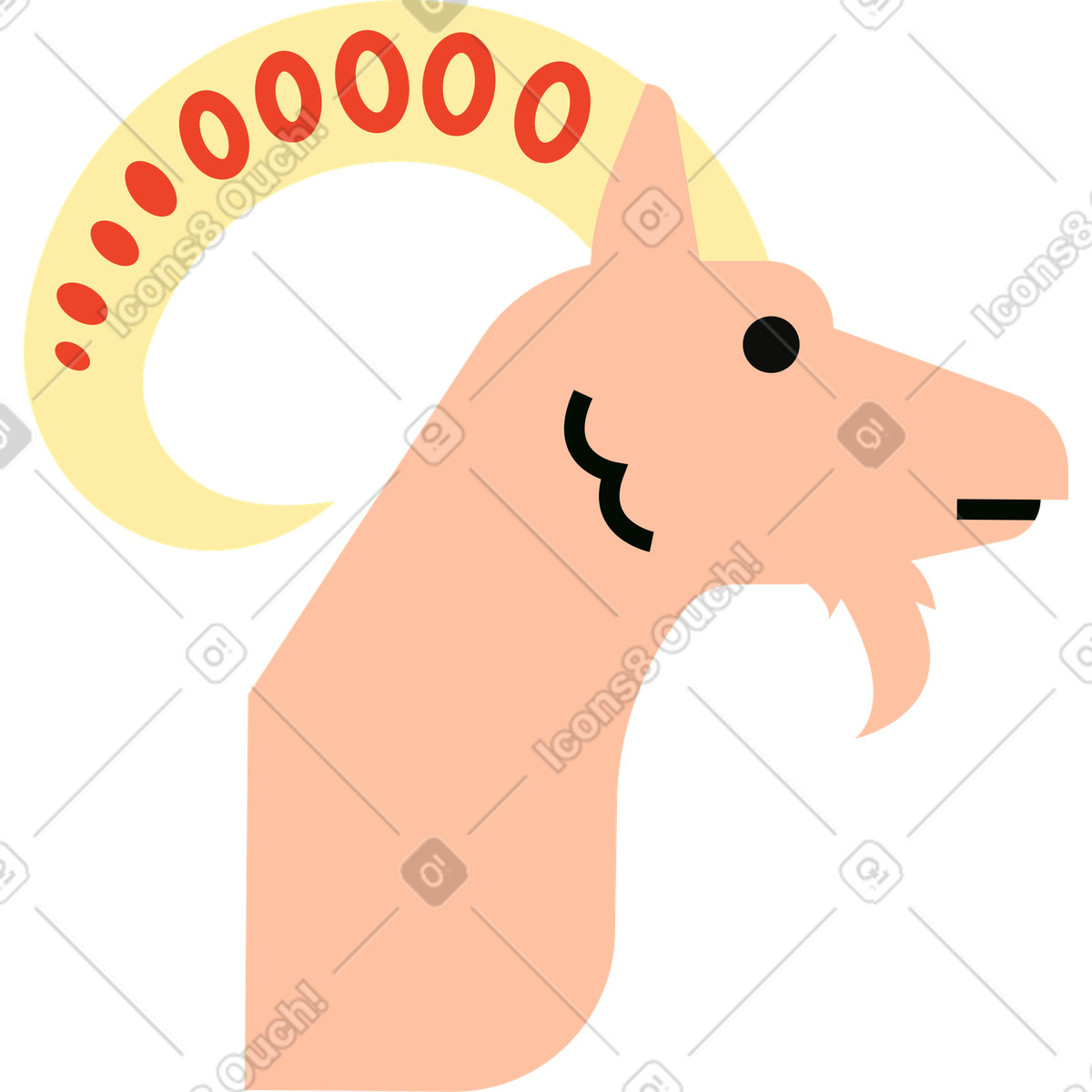 Goat illustration in Polar style download in PNG, SVG