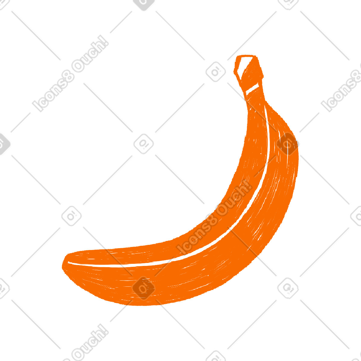 Orange banana illustration in Biro style download in PNG, SVG