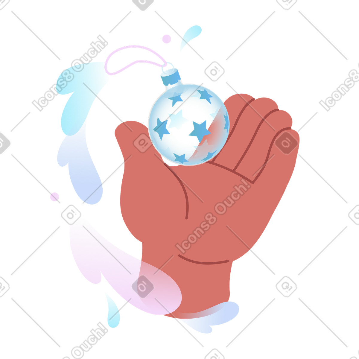 Illustration Christmas ornament, Winter celebrations and decorating dans le style Airy à télécharger aux formats PNG, SVG