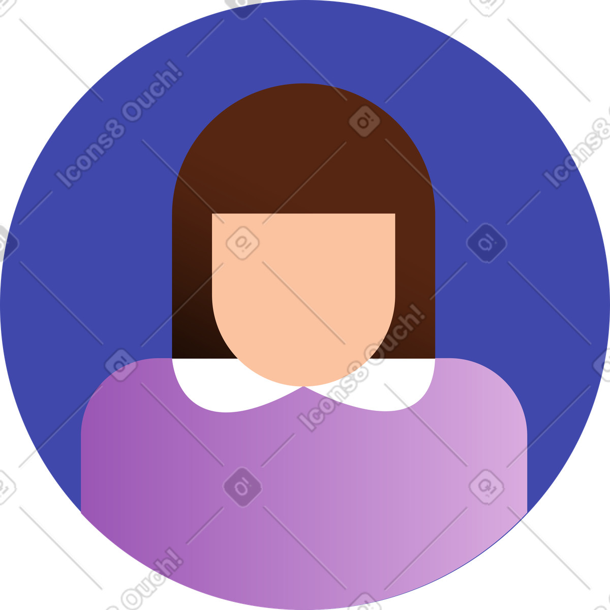Blue user icon illustration in Wavy style download in PNG, SVG