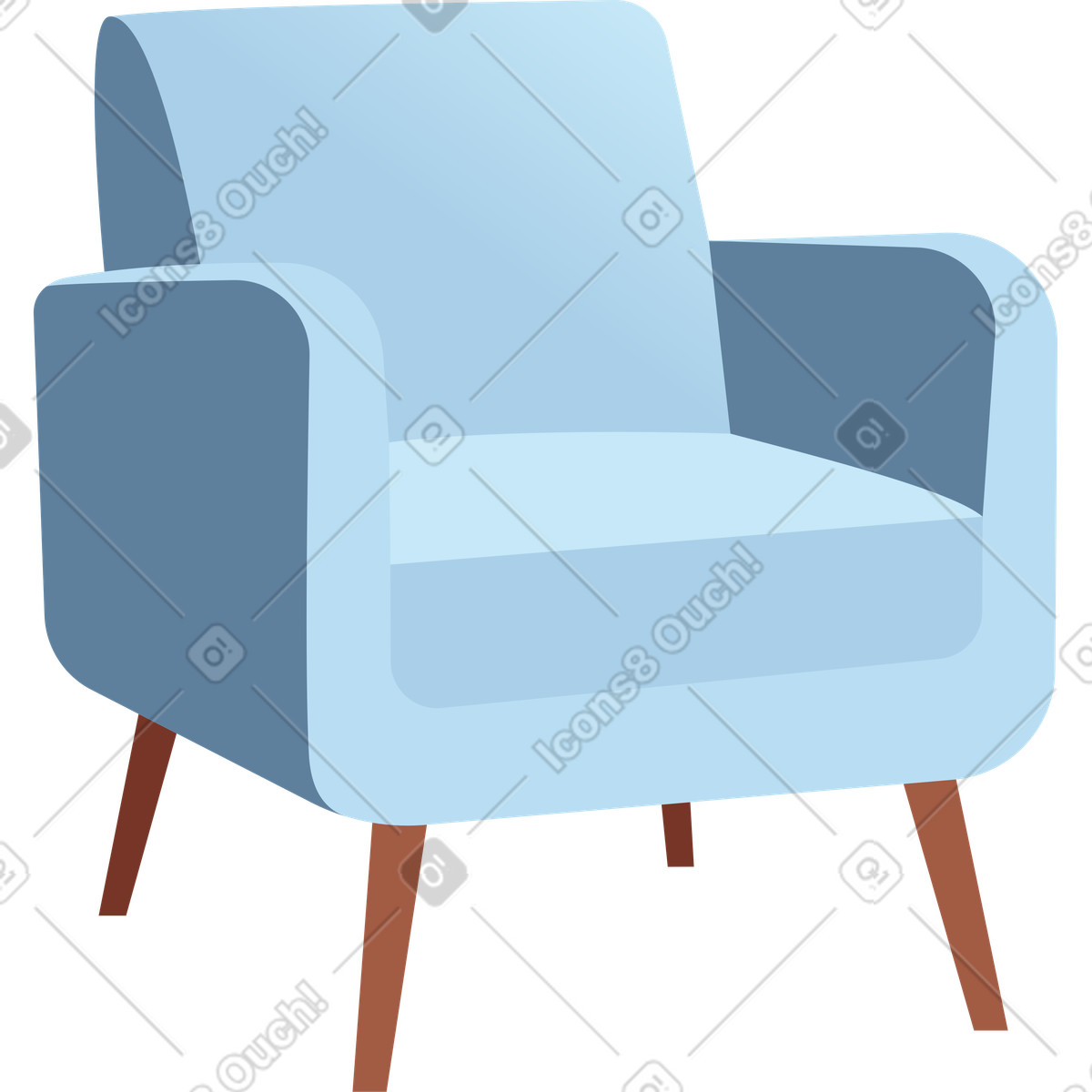 下载 Vivid 风格的 蓝色椅子 插画，支持 PNG、SVG 格式