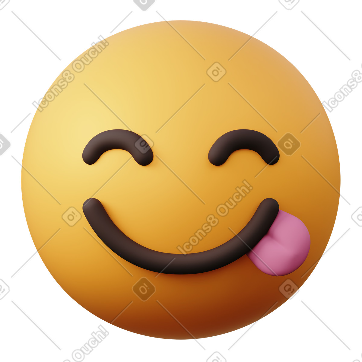 Ilustração de Emoji face savoring food em no estilo 3D Sugary para baixar em PNG, SVG