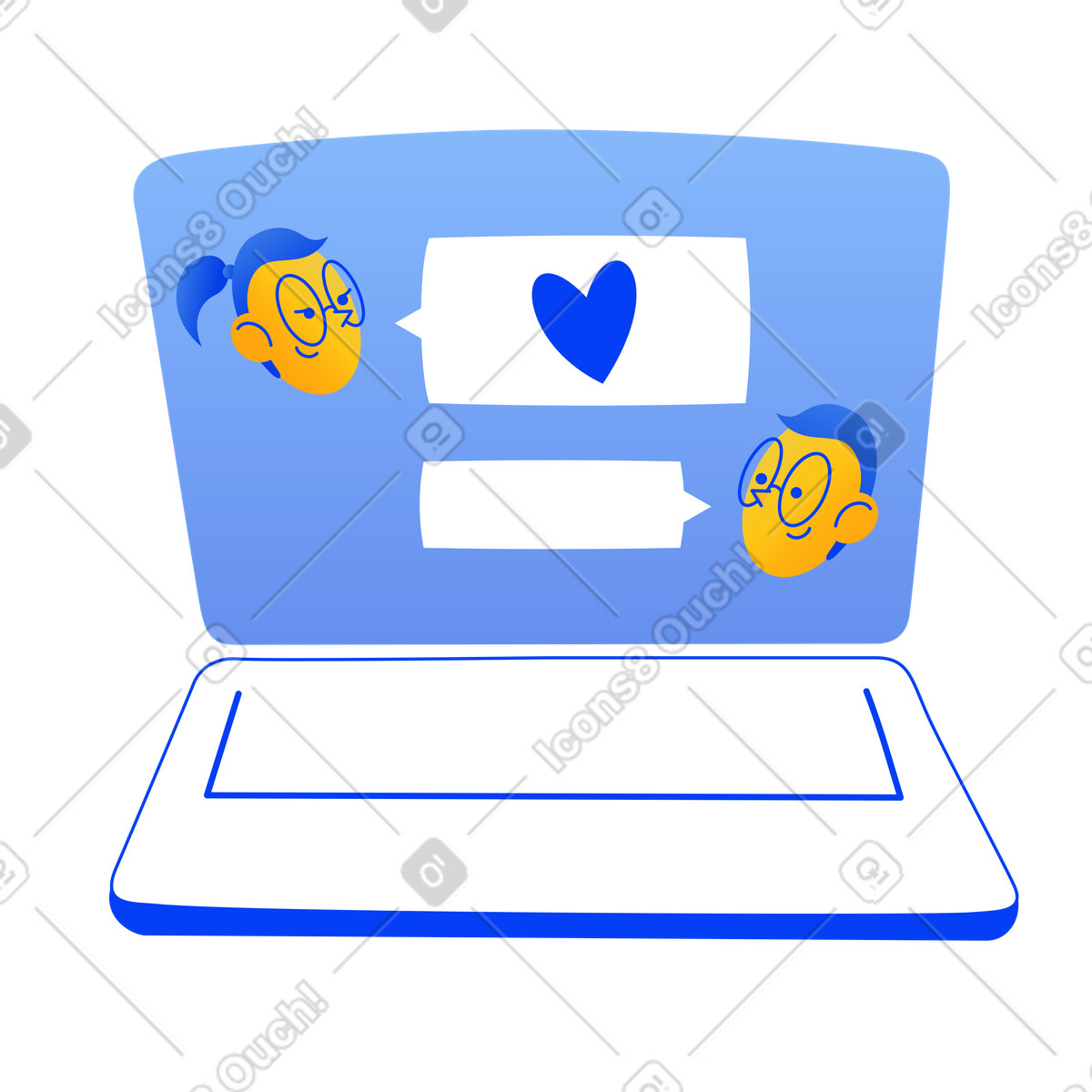 Love chat-Illustration im Buddy-Stil als Download in PNG, SVG