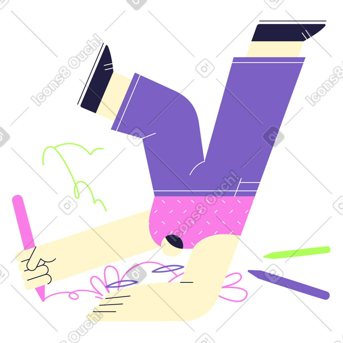 Иллюстрация Человек, увлеченный творческим процессом в PNG и SVG