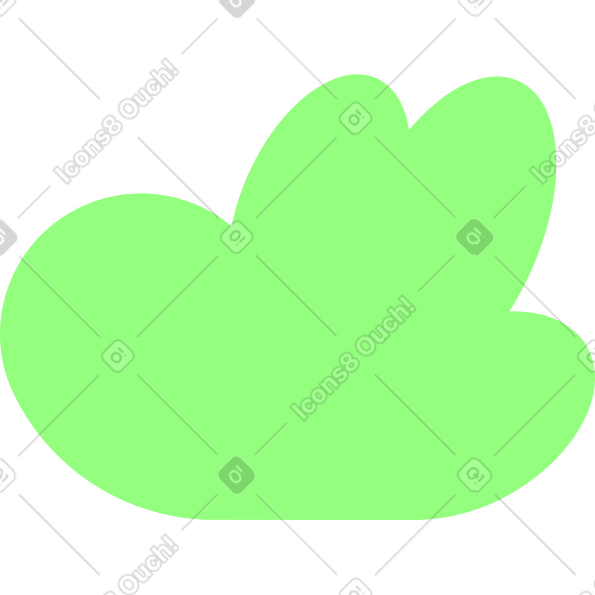 Green bush illustration in Outline style download in PNG, SVG