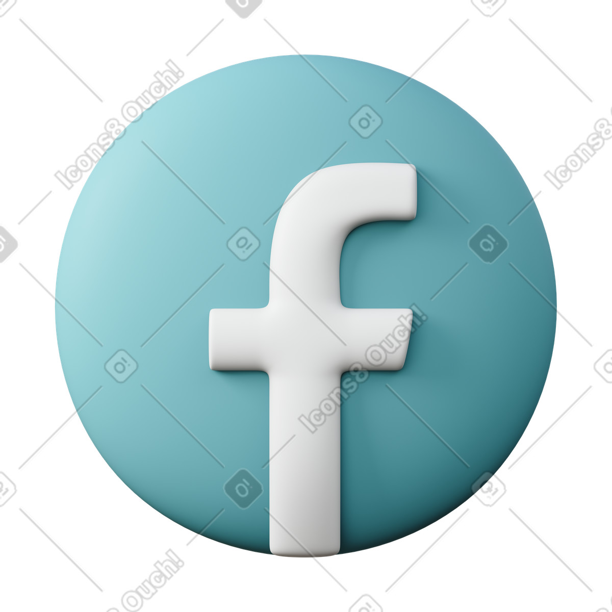 下载 3D Sugary 风格的 Facebook 插画，支持 PNG、SVG 格式