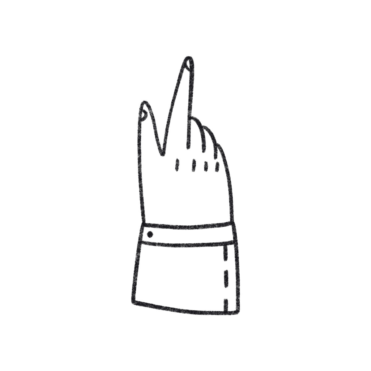 Black outline hand with raised index finger-Illustration im Bonbon Line-Stil als Download in PNG, SVG