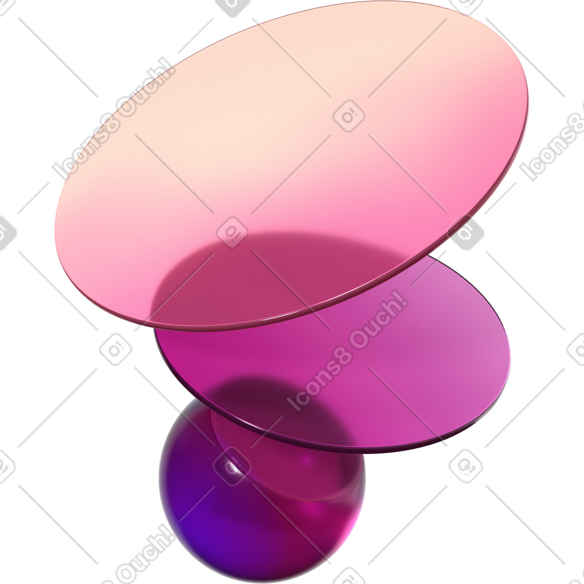Composition of gradient lenses and glass sphere illustration in PNG, SVG