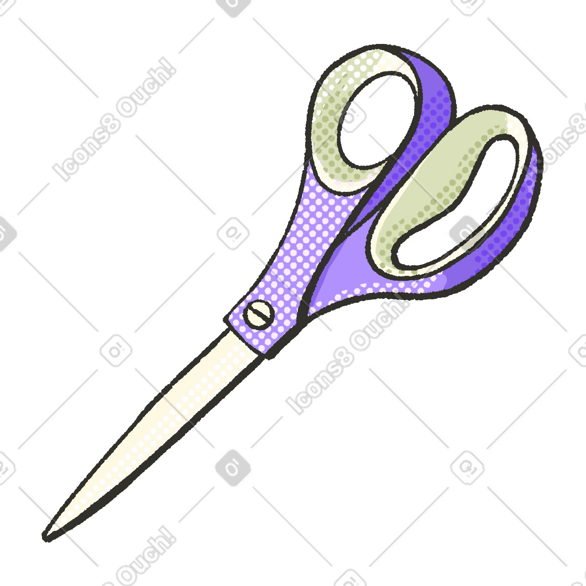 Scissors illustration in Dots style download in PNG, SVG