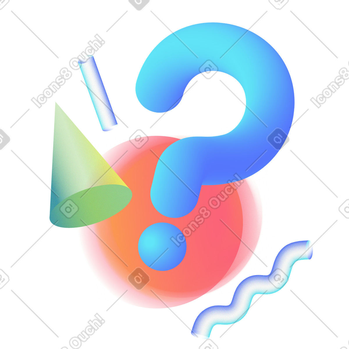 Question abstract illustration in Morphis style download in PNG, SVG