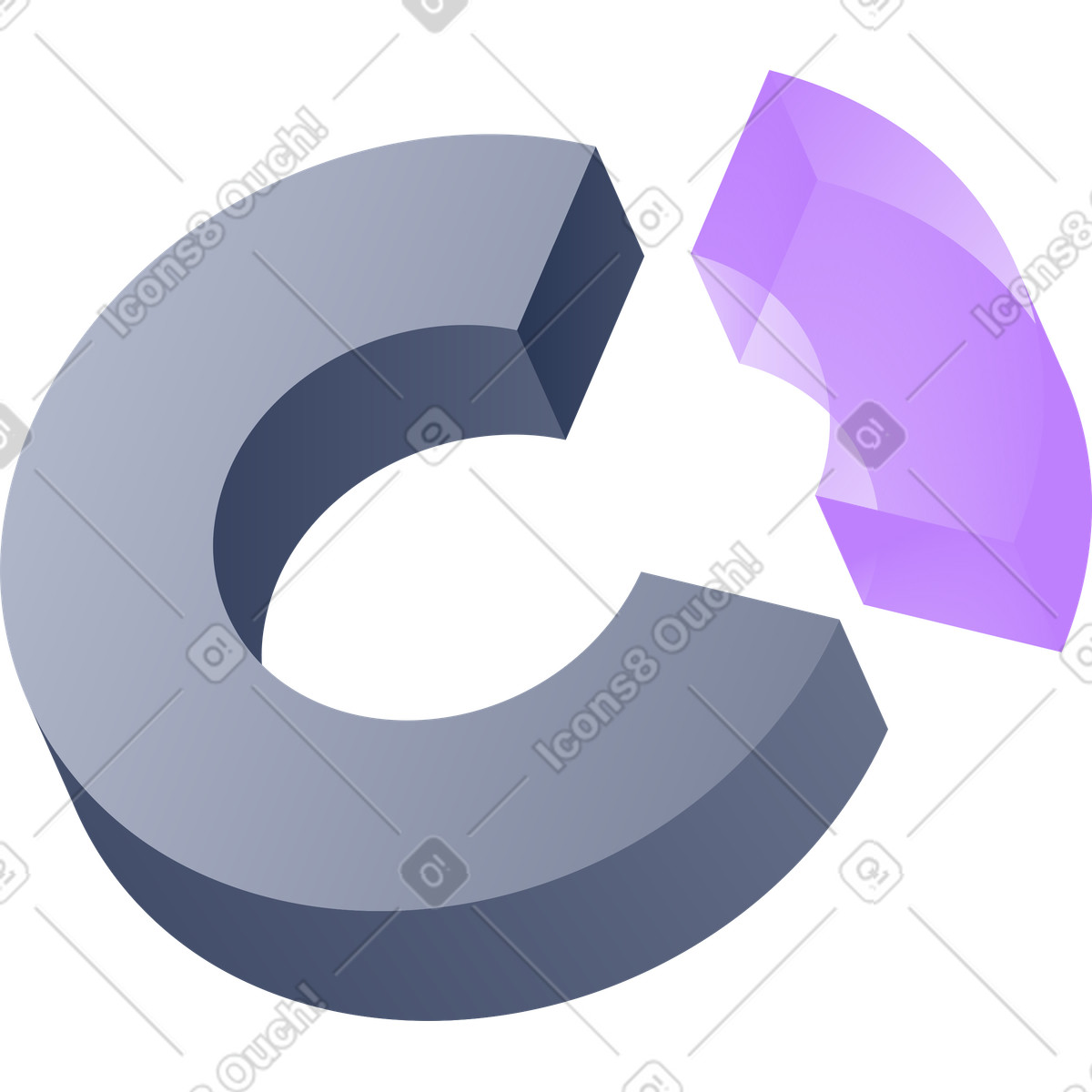 Ilustración Gráfico de donas en estilo Lucent a descargar en PNG y SVG