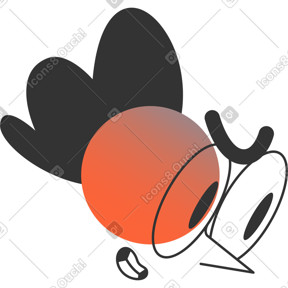 Kopf-Illustration im Crayon-Stil als Download in PNG, SVG