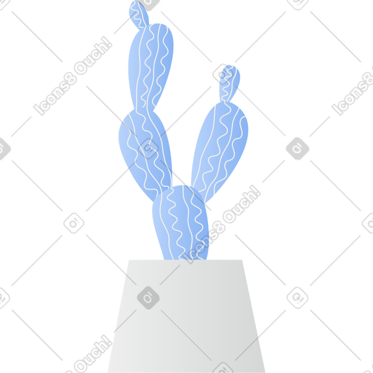 Cactus illustration in Clip style download in PNG, SVG