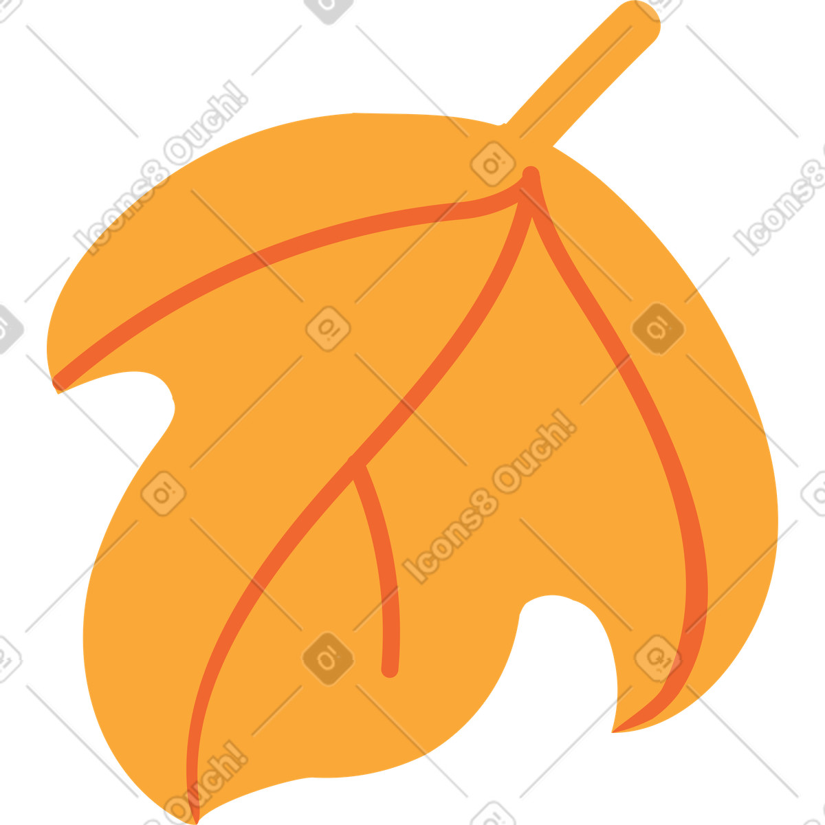 Ilustração de Folha outono em no estilo Woof para baixar em PNG, SVG