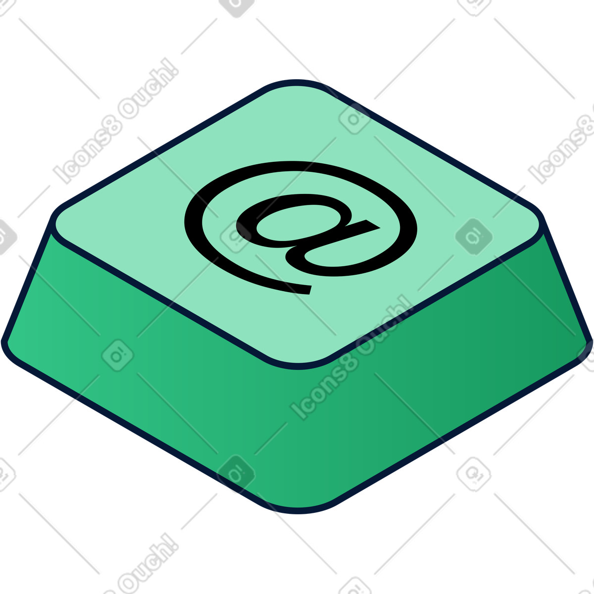 Key with mail icon illustration in Neat style download in PNG, SVG