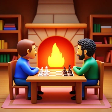 Christian muslim playing chess