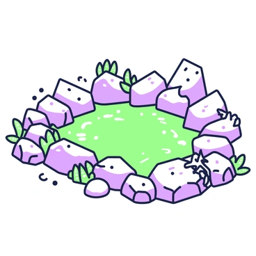 A rock pool sits nestled among jagged stones with various textures. The rocks display intricate patterns, some smooth and others rough, creating a diverse landscape. The water in the pool is crystal clear, revealing the bottom and reflecting the shapes of the surrounding rocks. The stones are positioned unevenly, allowing for some sunlight to penetrate, which creates soft ripples on the surface. Small marine life, such as starfish and sea anemones, can be seen clinging to the rocks around the edges of the pool. Tiny bubbles surface occasionally, adding to the liveliness of the scene.