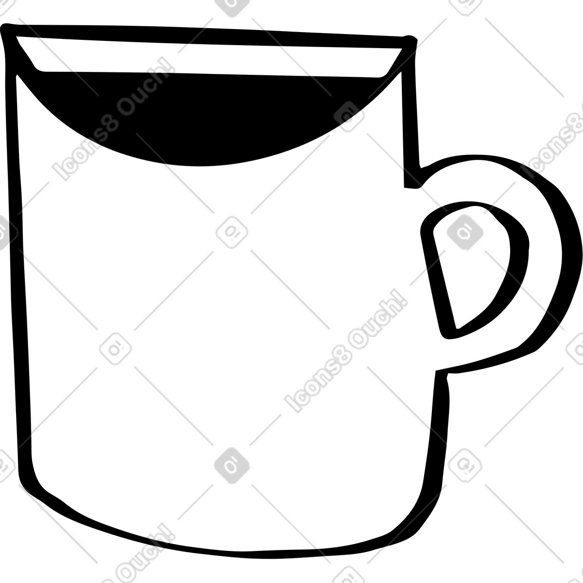 Cup illustration in Journal style download in PNG, SVG