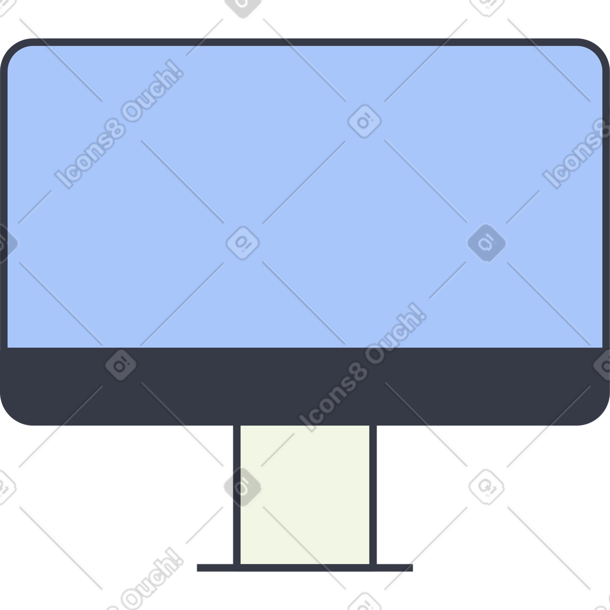 Monitor clipart illustration featuring a sleek design in PNG SVG GIF