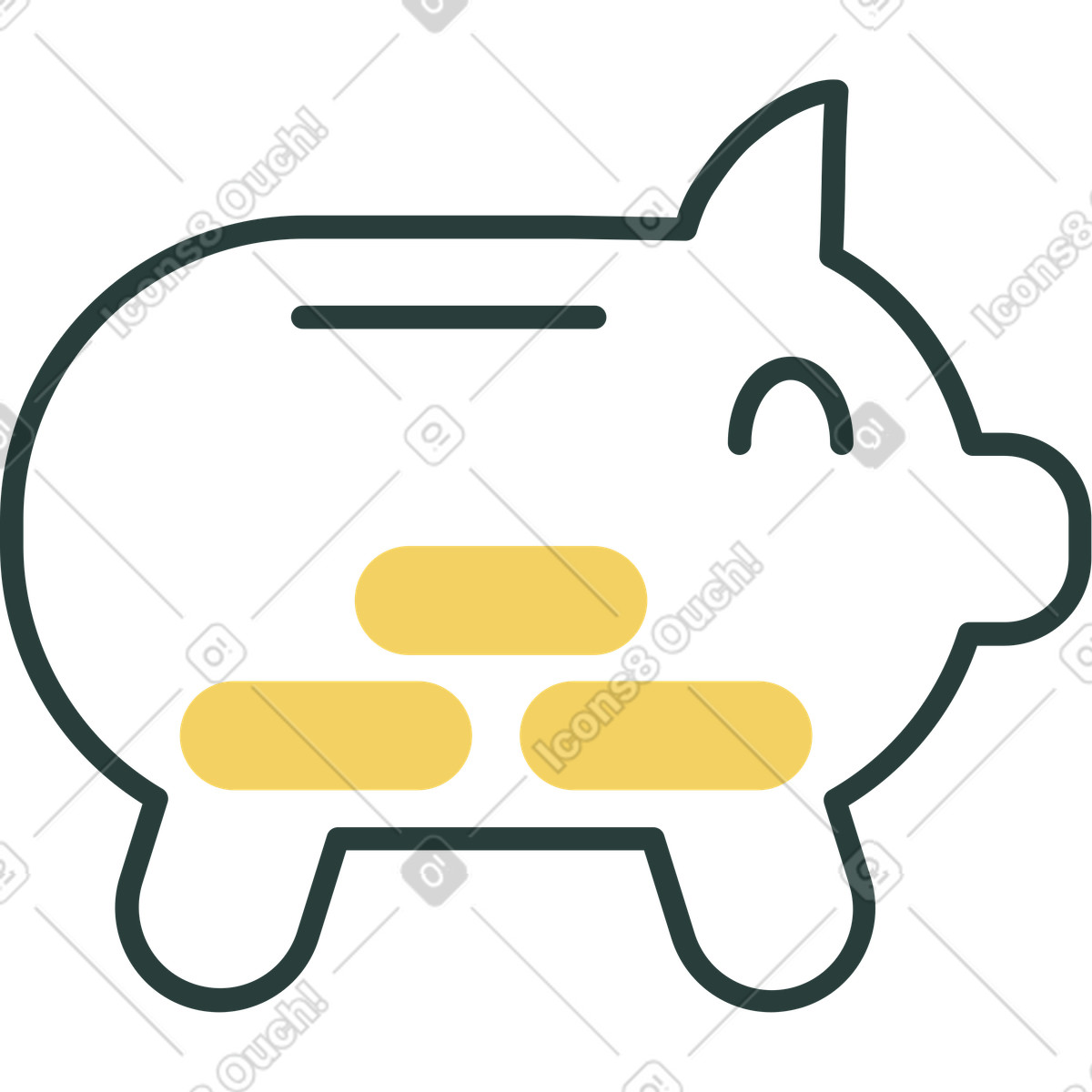 Macaroni スタイルの 貯金箱 のイラストをPNG、SVG形式でダウンロード