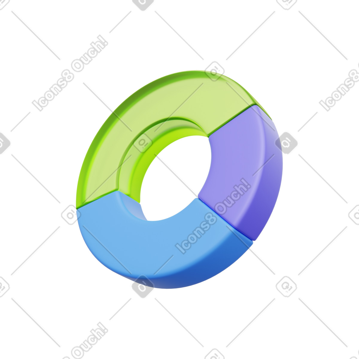 Colorful donut chart illustration in PNG, SVG