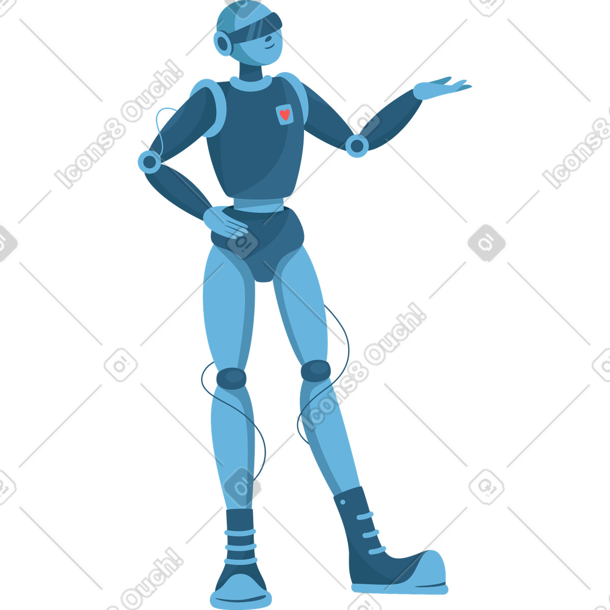 Androide illustrazione in stile Lagom scarica in PNG, SVG