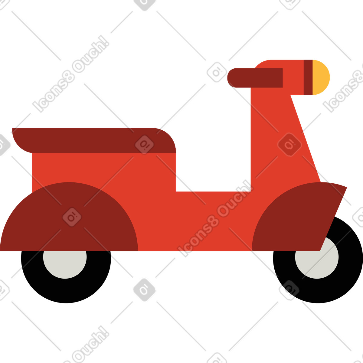Ciclomotore illustrazione in stile Burgundy scarica in PNG, SVG