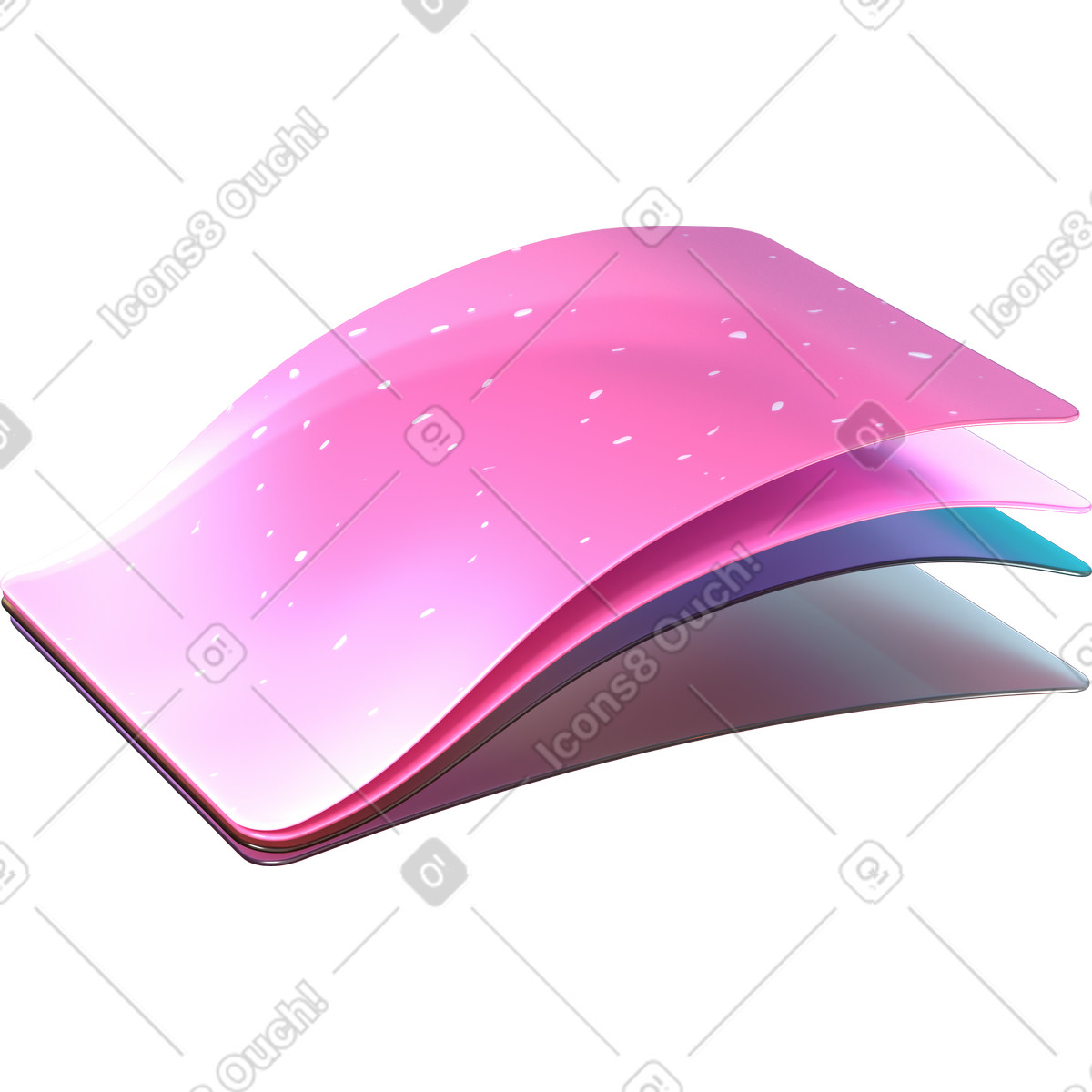 Illustration Jeu de cartes en plastique superposées dans le style 3D Glassy à télécharger aux formats PNG, SVG