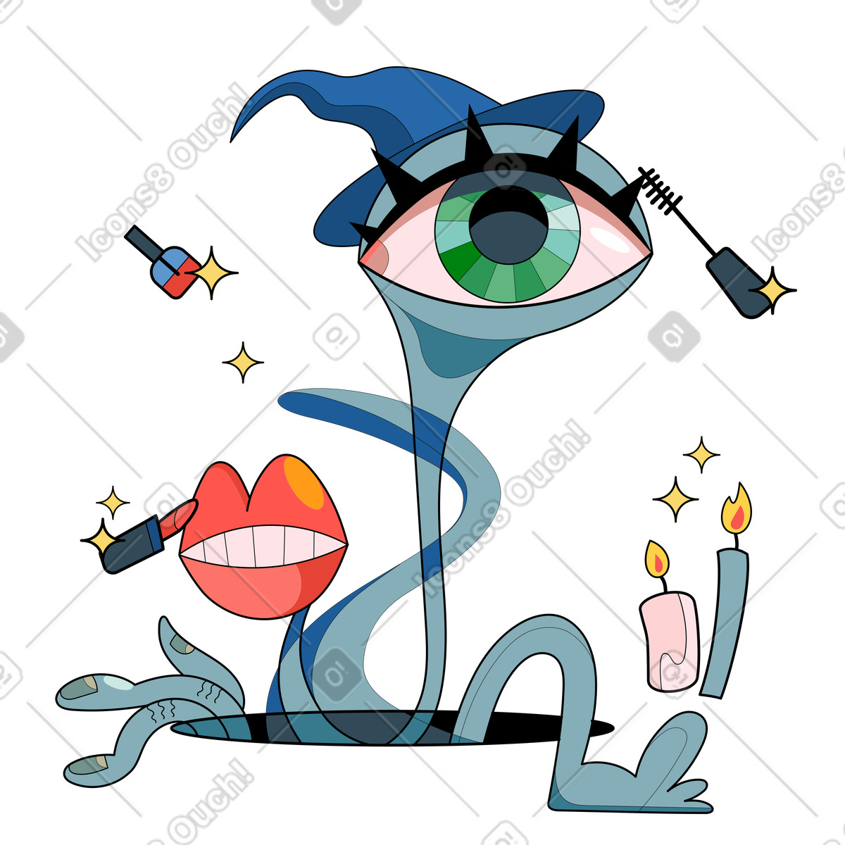 Bereit für halloween-Illustration im Surr-Stil als Download in PNG, SVG