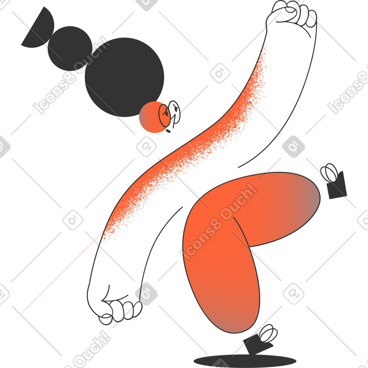 Falling woman illustration in PNG, SVG