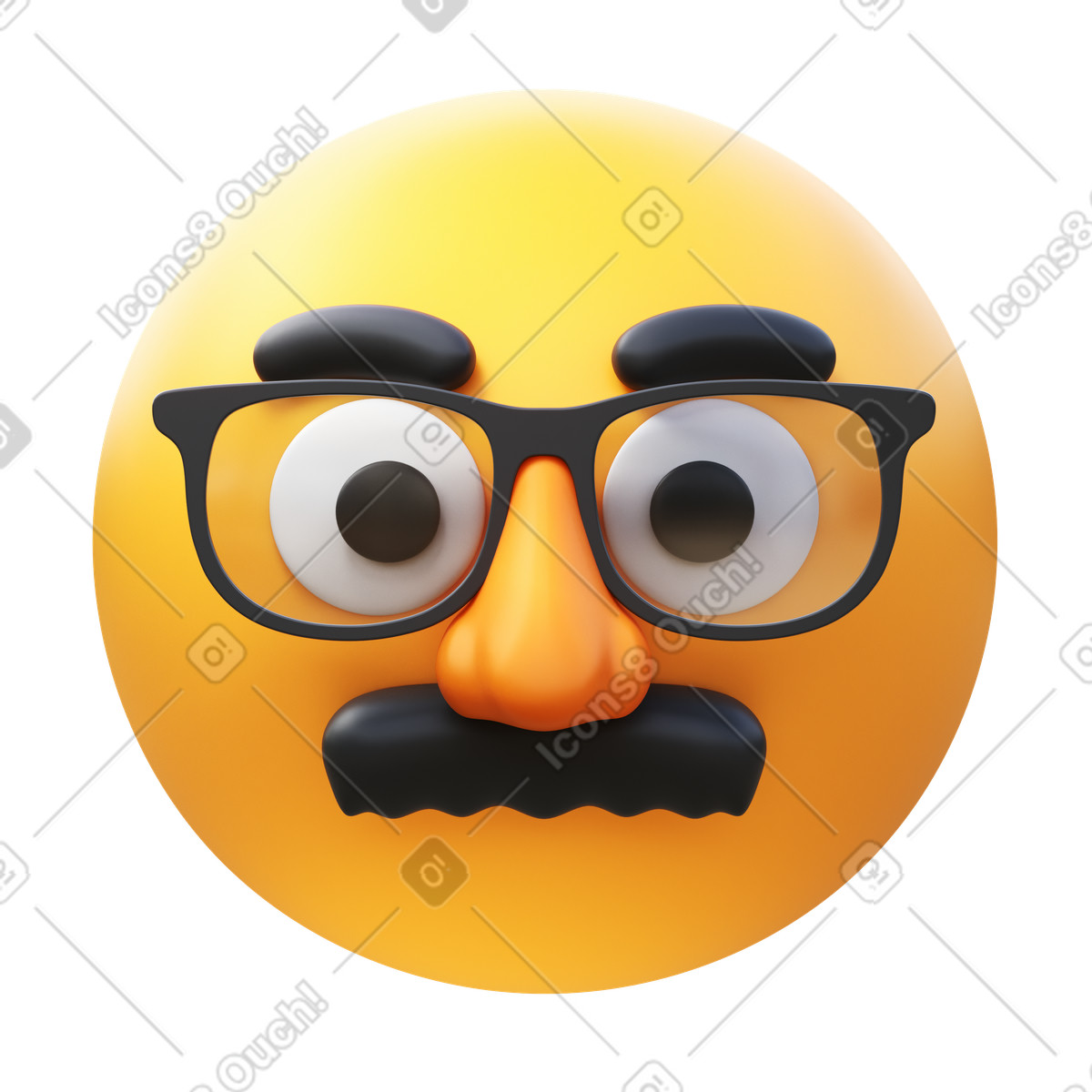 3D Fluency 스타일의 Disguised face 일러스트레이션 PNG, SVG 다운로드