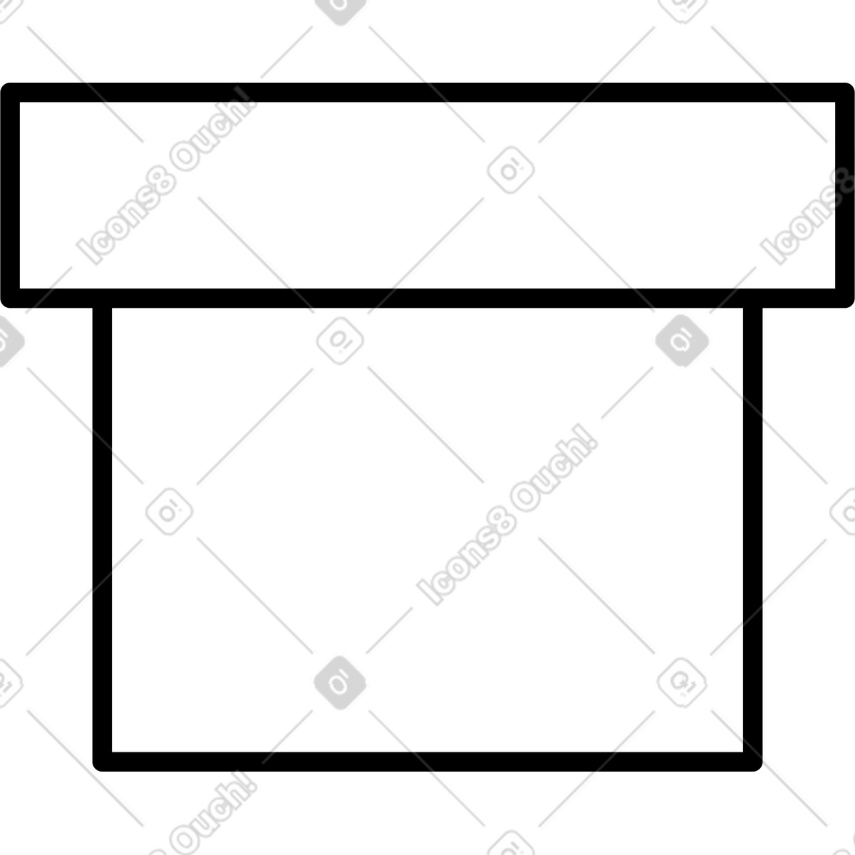 下载 Notion Line Art 风格的 Podium silhouette front view minimal rectangular stage award stand 插画，支持 PNG、SVG 格式