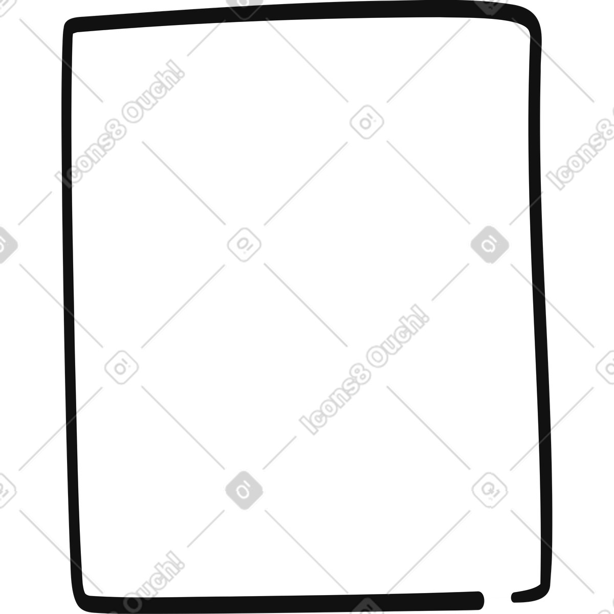 Frame hand drawn square border with thick uneven black lines illustrazione in stile Organic scarica in PNG, SVG