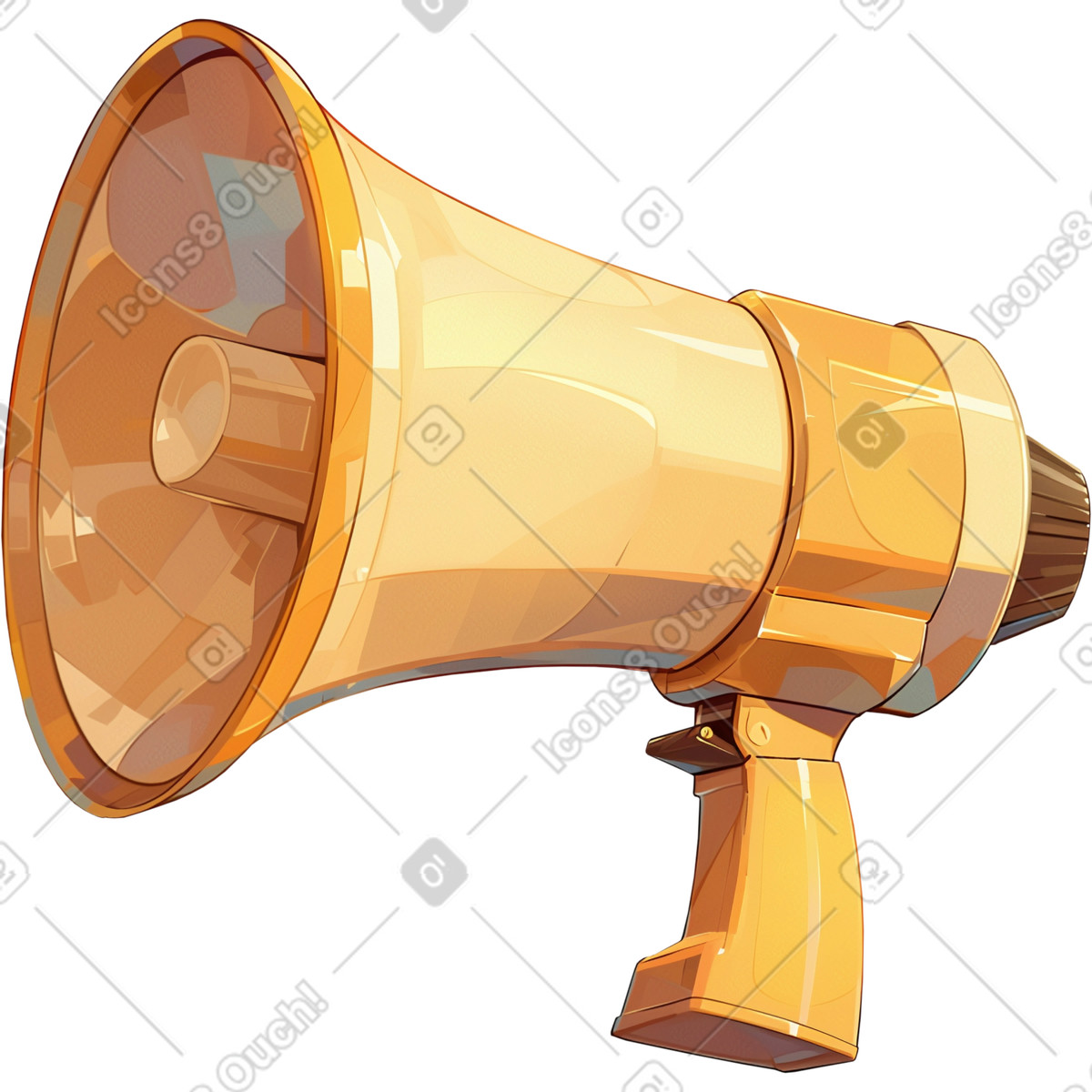 Megaphone illustration in Glazy style download in PNG, SVG