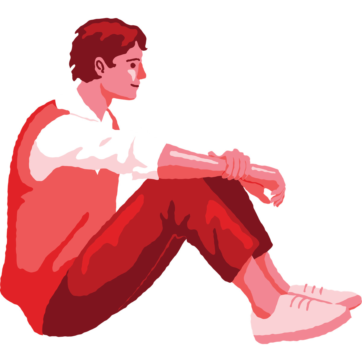 Ilustração de Man sitting side view em no estilo Cherry para baixar em PNG, SVG