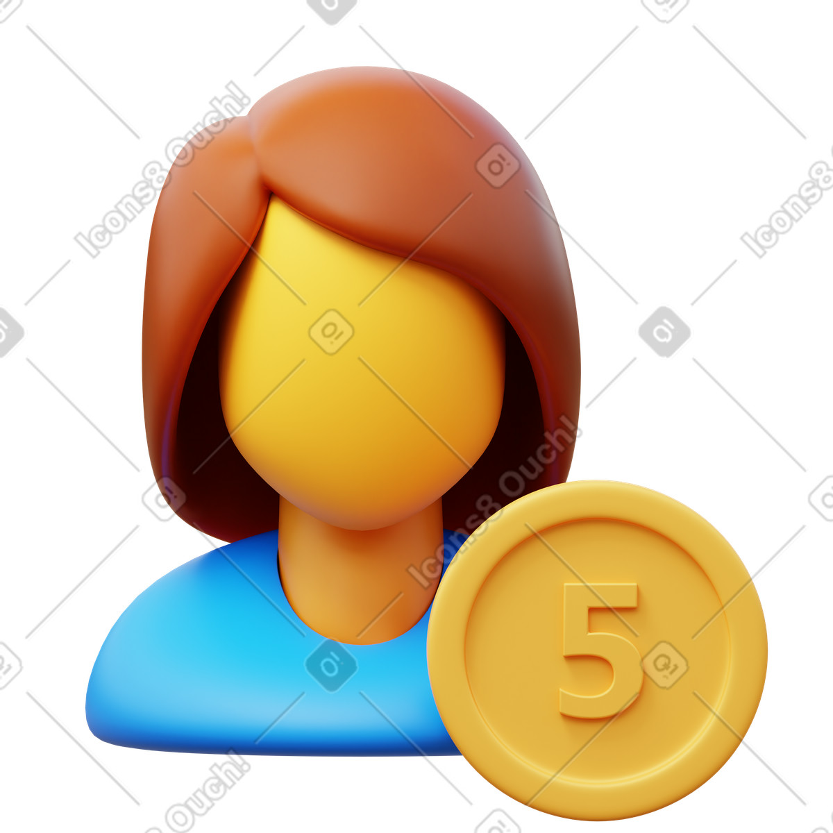 Salary female illustration in 3D Fluency style download in PNG, SVG