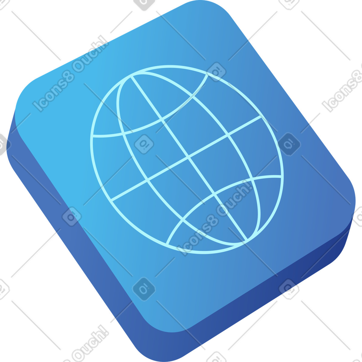 下载 Quantum 风格的 Globe icon button representing global internet access and worldwide connectivity 插画，支持 PNG、SVG 格式