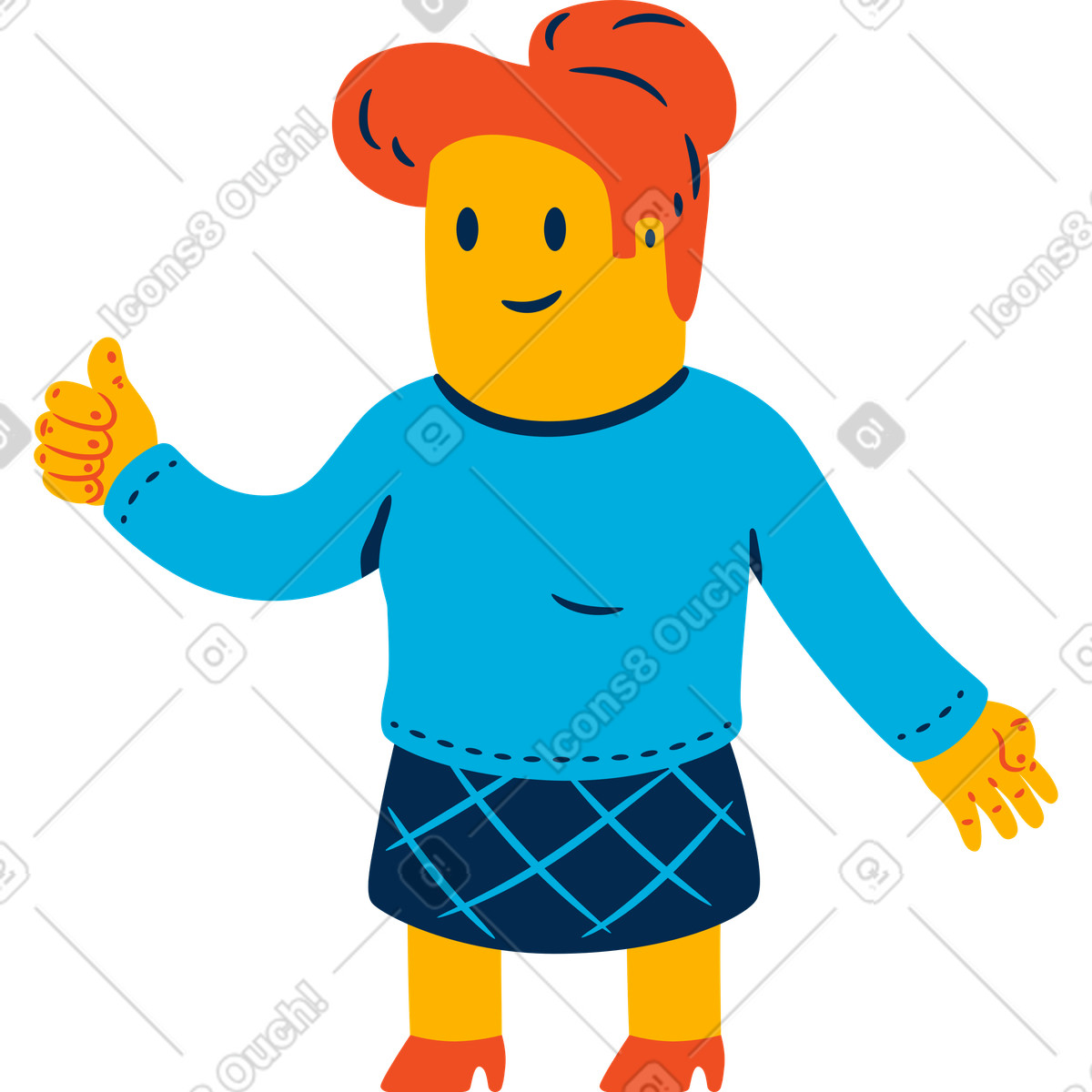Teacher illustration in Flame style download in PNG, SVG