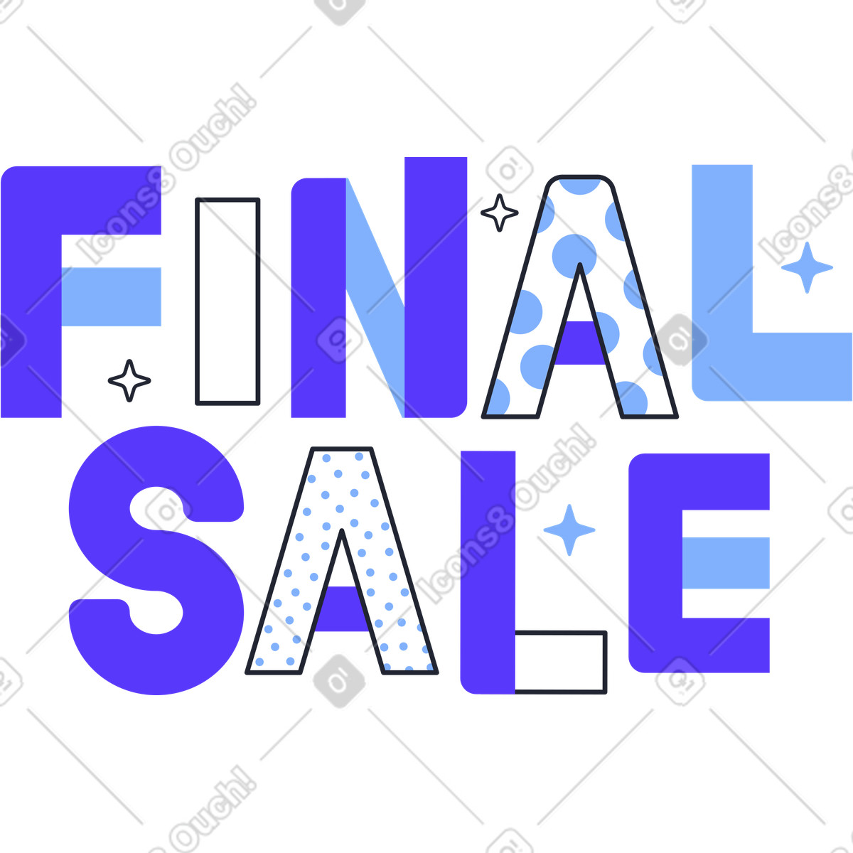 Illustration Vente finale dans le style Pablita à télécharger aux formats PNG, SVG