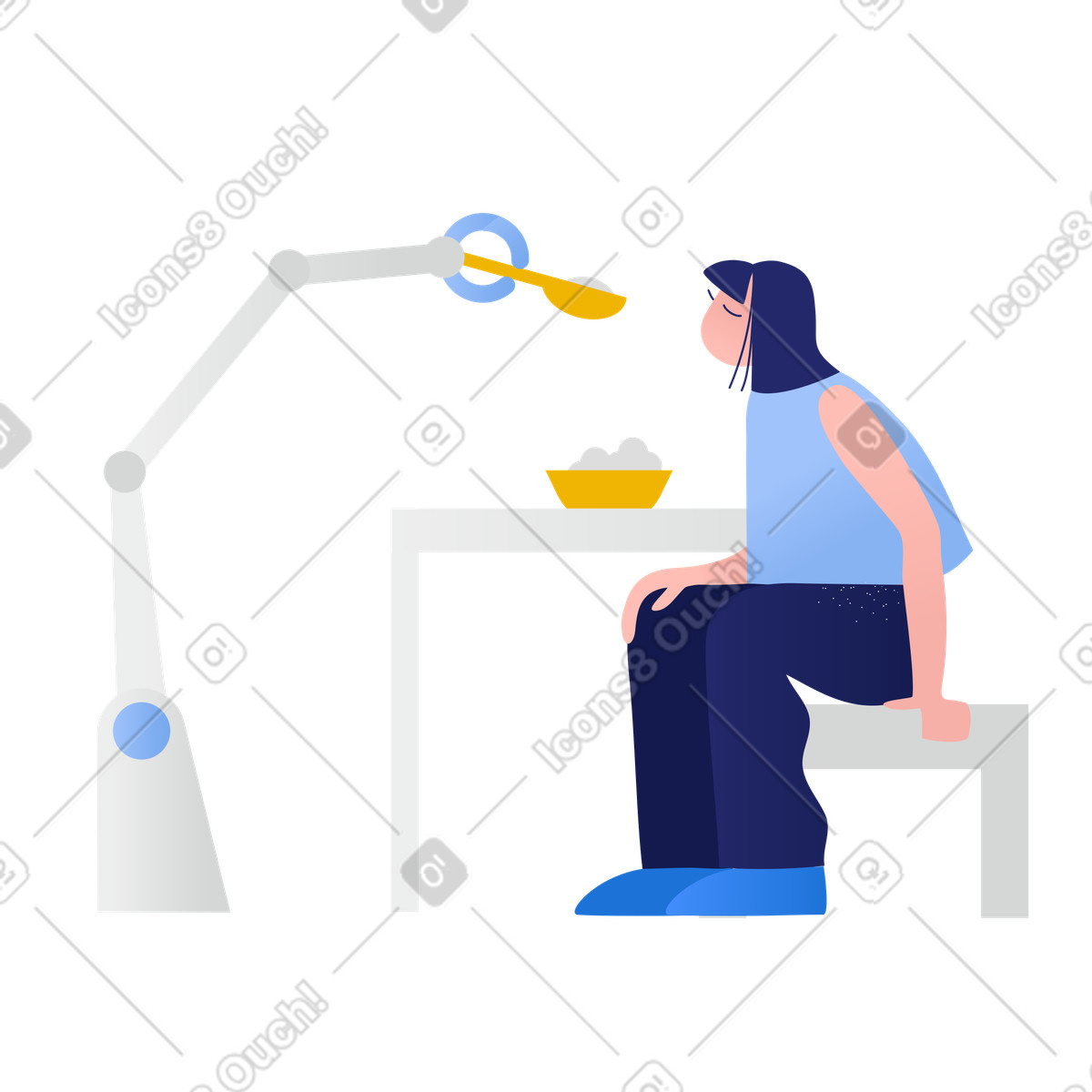 Illustration Robot aidant à manger dans le style Clip télécharger aux formats PNG, SVG