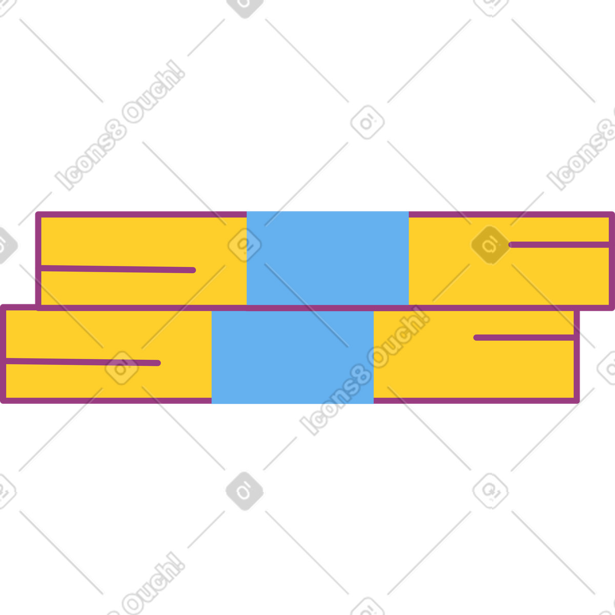 Geldscheine-Illustration im Sammy-Stil als Download in PNG, SVG
