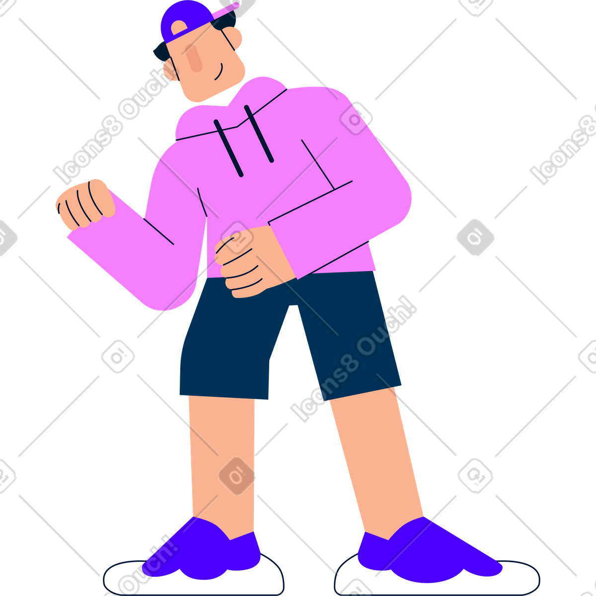 Ilustração de Homem está inclinado para o lado em no estilo Cubes baixar em PNG, SVG