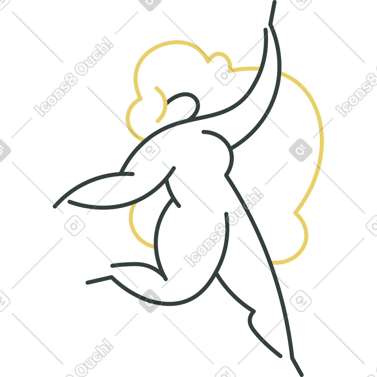 下载 Macaroni 风格的 跳跃的女孩 插画，支持 PNG、SVG 格式