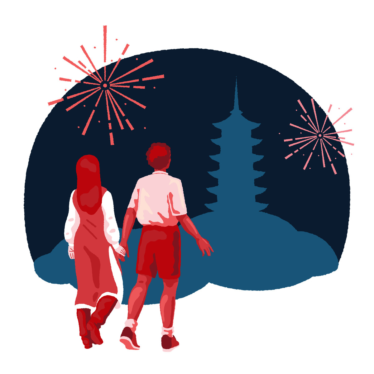 Ilustração de Celebrate Chinese New Year together em no estilo Cherry para baixar em PNG, SVG