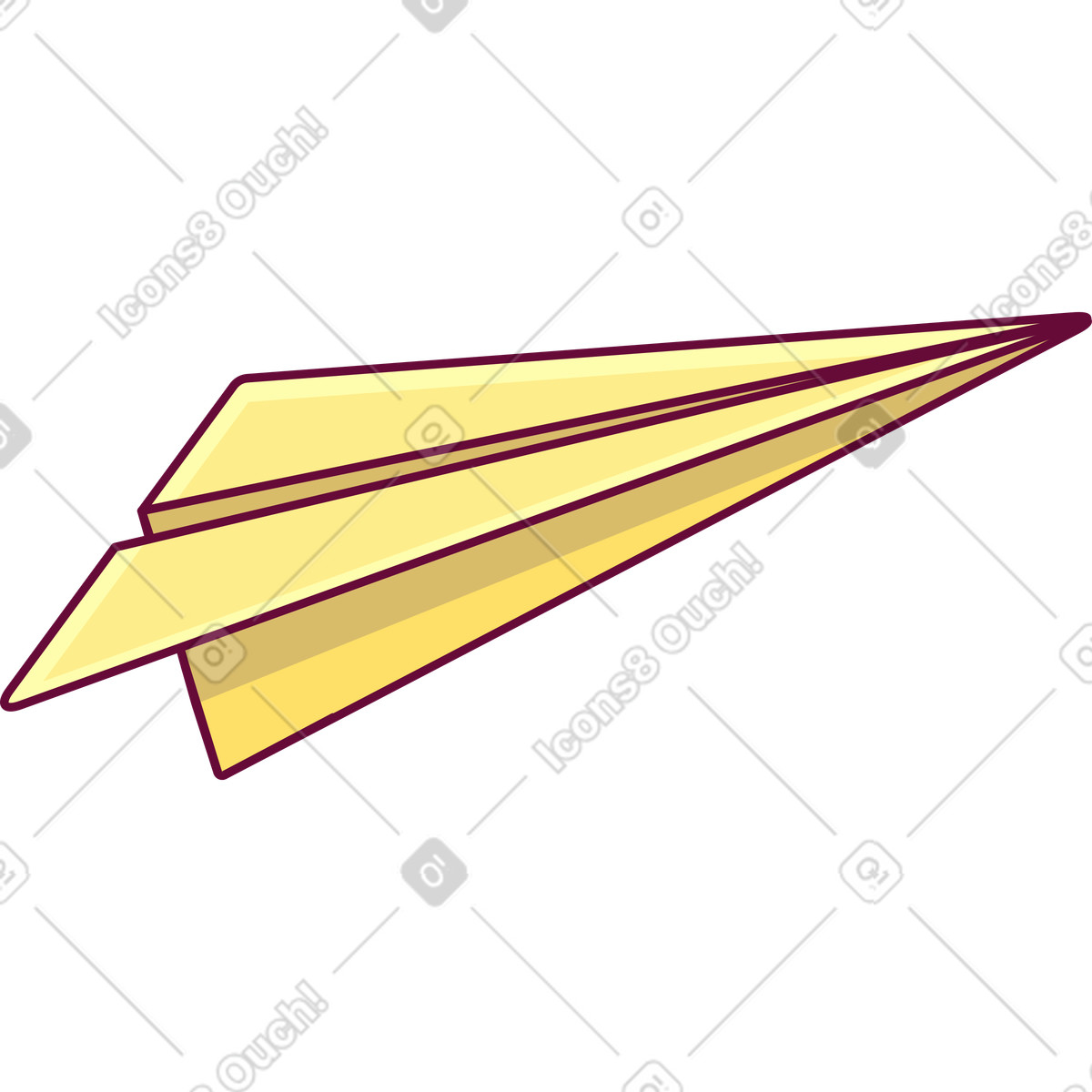 Illustration Avion en papier jaune dans le style Handy à télécharger aux formats PNG, SVG
