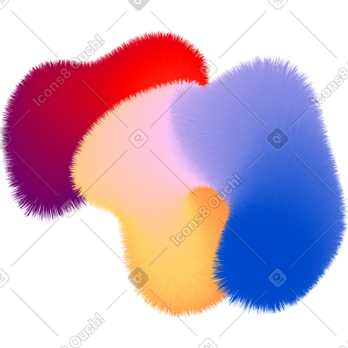 Illustration Rainbow fluffy spot dans le style Forms à télécharger aux formats PNG, SVG